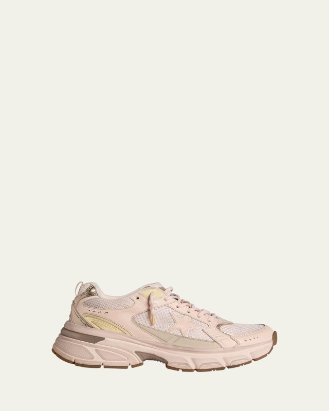 Lightstar Net Mixed Leather Runner Sneakers